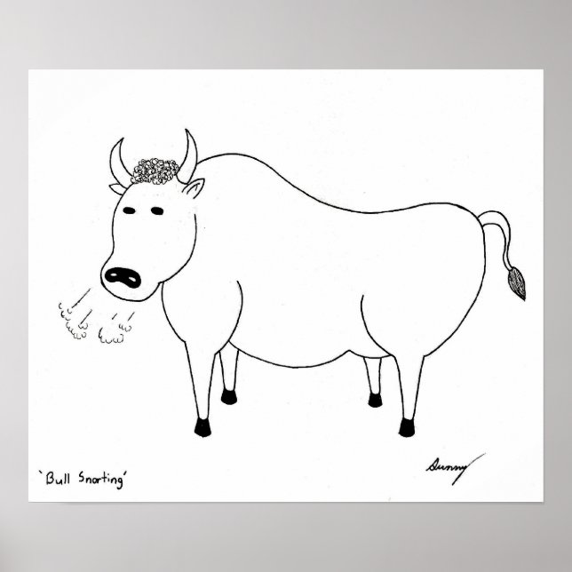 Poster de arte del folk Bull (Frente)