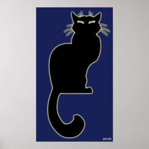 Poster de arte del gato Indigo Cat Lover imprime P