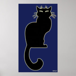 Poster de arte del gato Indigo Cat Lover imprime P