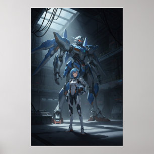 Póster de arte del Guardián de Acero: Mecha y Pilo