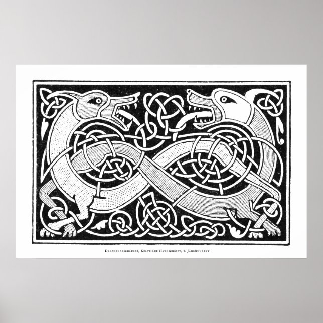 Poster de arte del Knot Dragon Celtic (Frente)