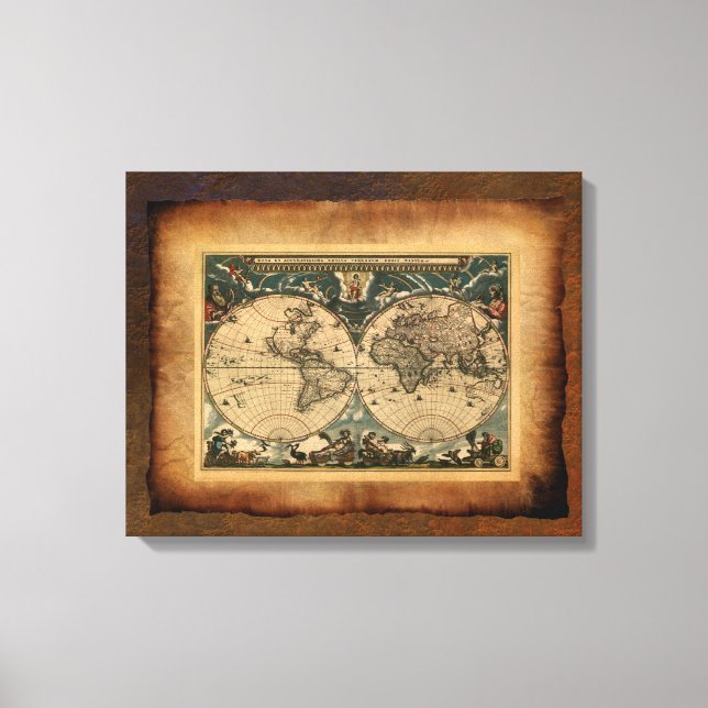 Poster de arte del Mapa del Mundo Viejo (Anverso)