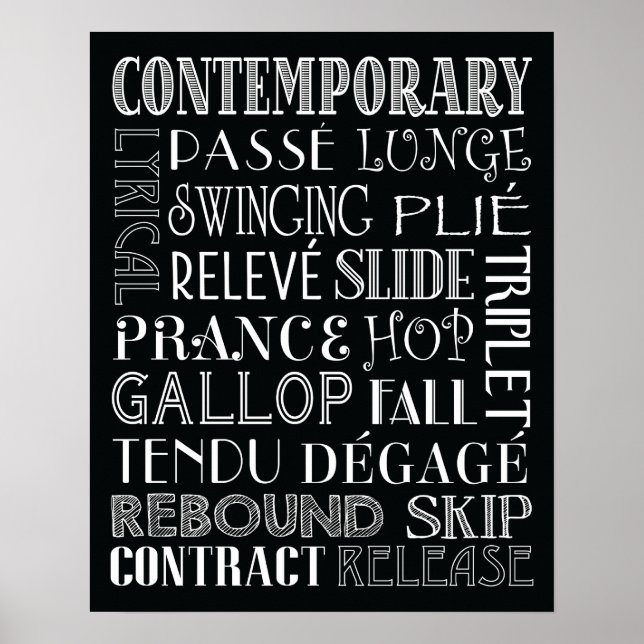 Poster de arte del metro de danza contemporánea (Frente)