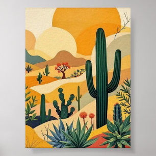Poster de arte del paisaje del desierto de Oro Cac