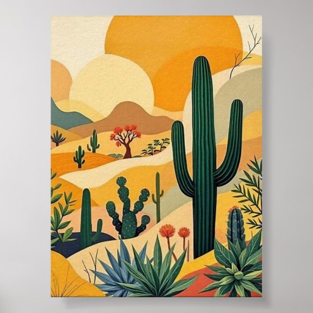 Poster de arte del paisaje del desierto de Oro Cac (Frente)