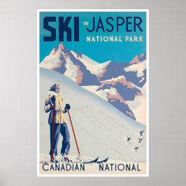 Póster de arte del Parque Nacional Jasper Canadá E