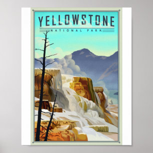 Poster de arte del Parque Nacional Yellowstone Lit