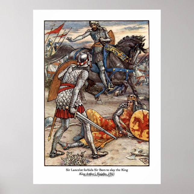Poster de arte del Rey Arturo y Sir Lancelot (Frente)