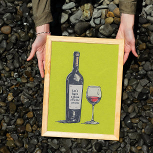 Poster de arte del vino retro de moda