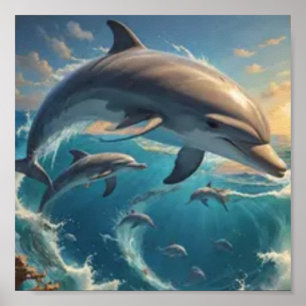 Poster de arte delfines