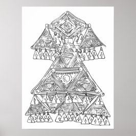 Poster de arte dibujado a mano joyas tribales