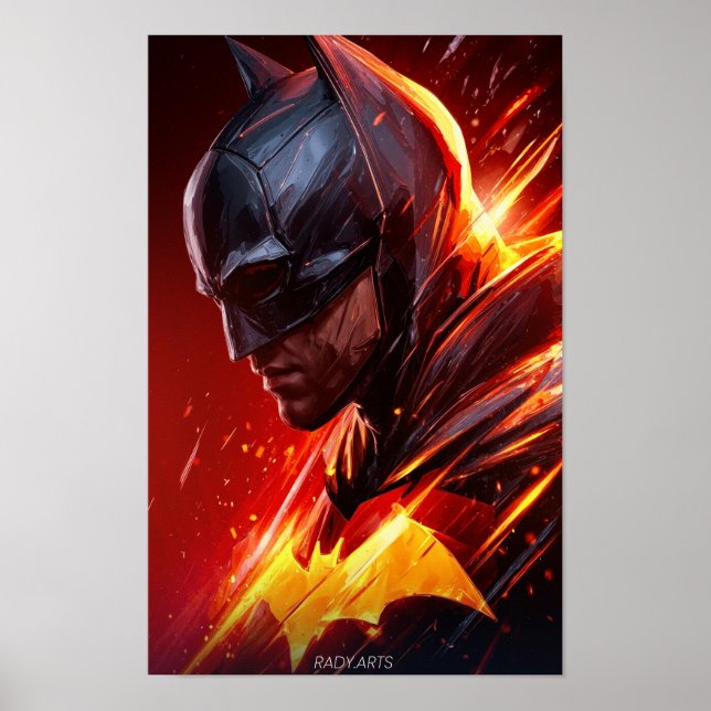 Poster de arte digital de Bat Blazing Hero (Frente)