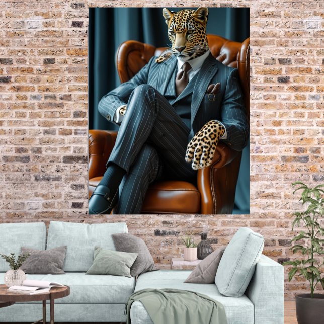 Póster de arte digital de leopardo dominante fotor (Subido por el creador)