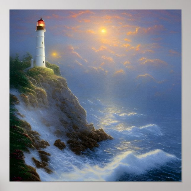 Poster de arte digital del faro de iluminación sob (Frente)