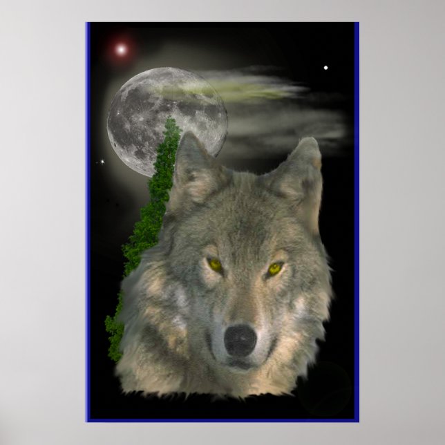 Poster de arte digital Wolf (Frente)