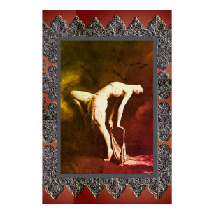 Poster de arte dramático con bailarina de cosecha