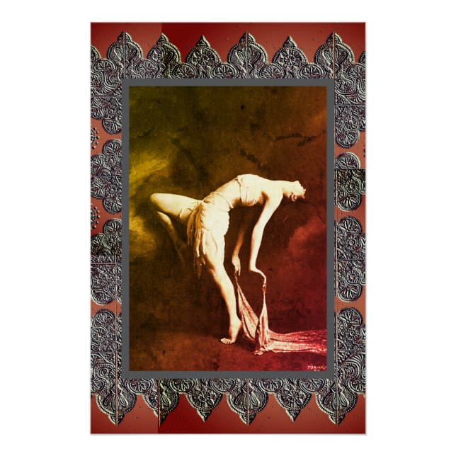 Poster de arte dramático con bailarina de cosecha (Anverso)