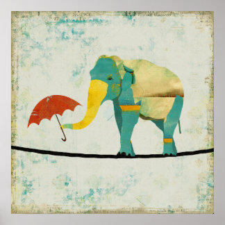 Poster de Arte Elefante Golden Graceful