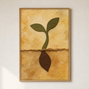 Póster de arte en acuarela de Cottagecore de semil