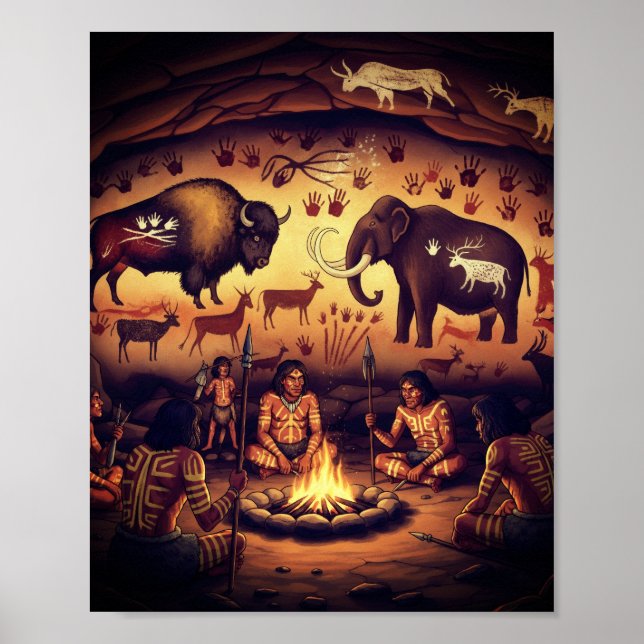Poster de arte en cueva de la comunidad primaria (Frente)