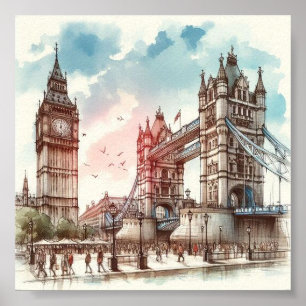 Poster de arte en el muro de Londres