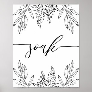 Poster de arte en la pared del baño de Soak Script