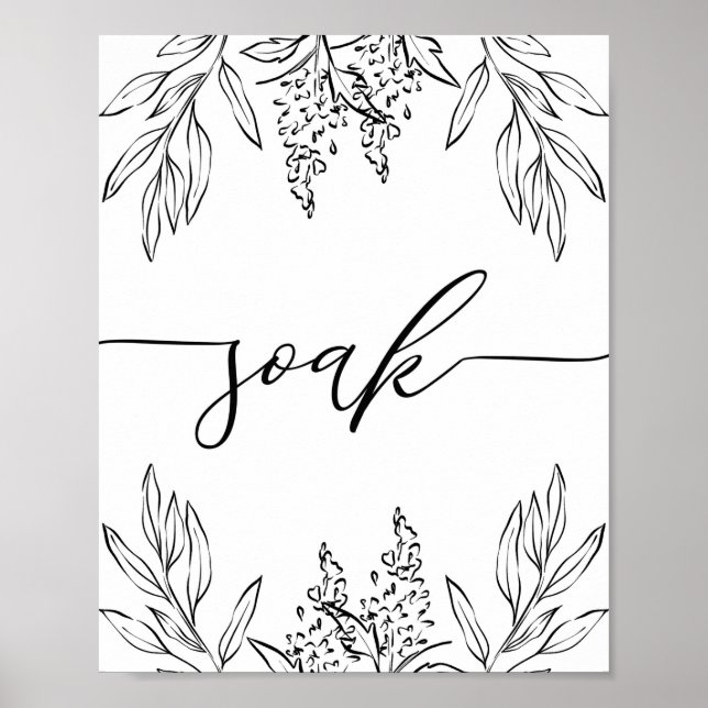 Poster de arte en la pared del baño de Soak Script (Frente)