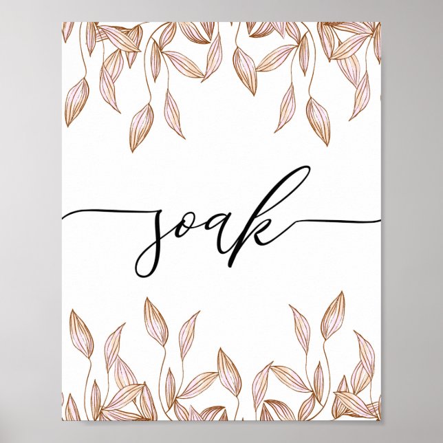 Poster de arte en la pared del baño de Soak Script (Frente)