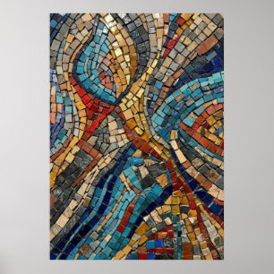 Póster de arte en mosaico bizantino   Colorido est