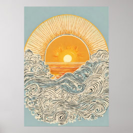 Poster de arte en pared de Ilustracion de sol emer