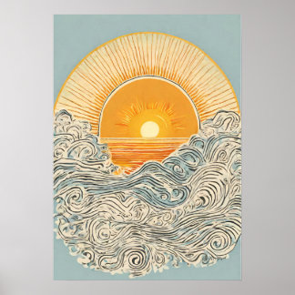 Poster de arte en pared de Ilustracion de sol emer