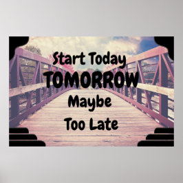 poster de arte en pared positivo de "Start Today"