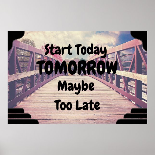 poster de arte en pared positivo de "Start Today" (Frente)