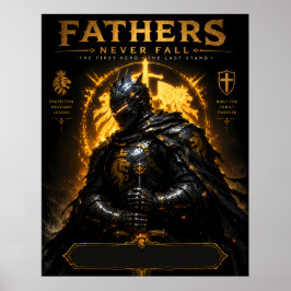 Póster de arte épico medieval del padre caballero