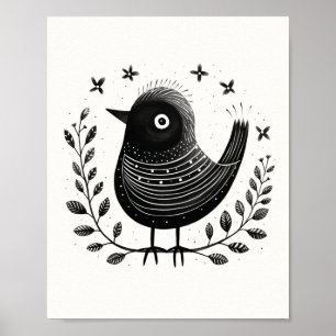 Poster de Arte Escandinavo Folk Bird