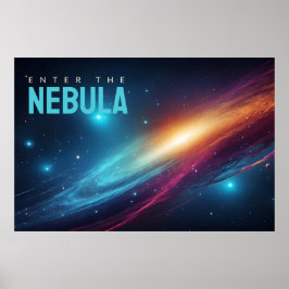 Póster de Arte Espacial Abstracto Neon Supernova C