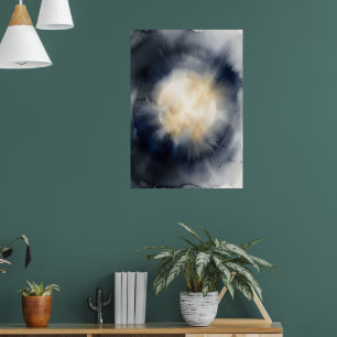 Póster de arte espacial Nebulosa Luna Cósmica Glow