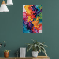 Póster de arte expresionista abstracto vibrante |
