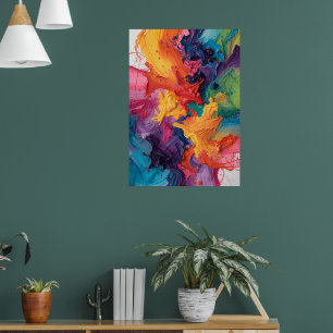 Póster de arte expresionista abstracto vibrante
