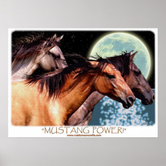 Poster de arte Fantasía de Caballos Mustang españo