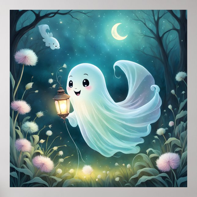 Poster de arte fantasma adorable (Frente)