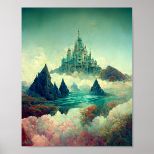 Poster de arte Fantasy Castle mágico
