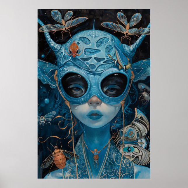 Poster de arte Fantasy Dragon | Dibujo mítico de l (Frente)