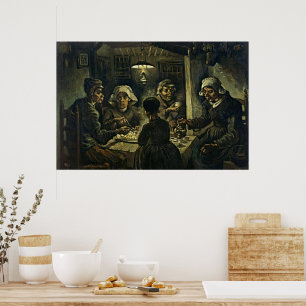 Póster de arte fino de Van Gogh Los comedores de p