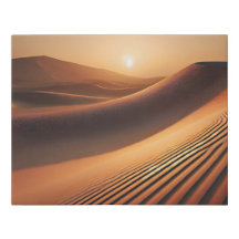 Póster de arte fino del atardecer en dunas del des
