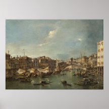 Póster de arte fino del Puente de Rialto, Venecia