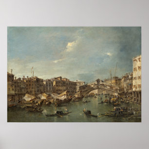 Póster de arte fino del Puente de Rialto, Venecia