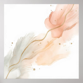 Póster de arte floral abstracto rosa rubor | Suave