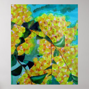 Poster de arte floral australiano nativo de la gue
