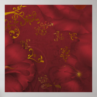Poster de arte floral de KRW Bordeaux Fantasy